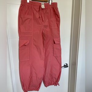 NWT aerie Coral Pink Cargo Jogger Pants